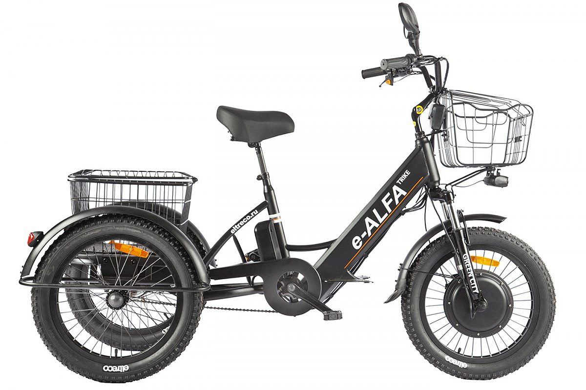 Трицикл GREEN CITY e-ALFA Trike (Серебристый-2762)