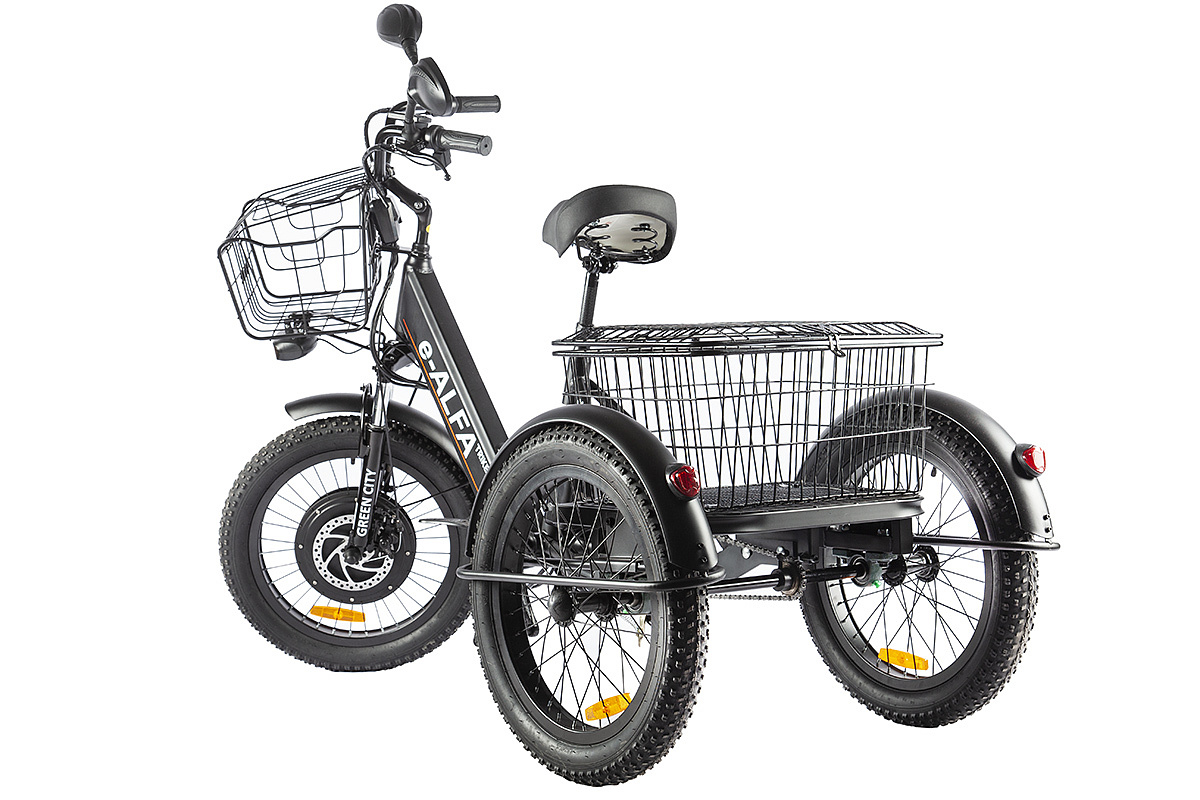 Трицикл GREEN CITY e-ALFA Trike (Черный-2515)