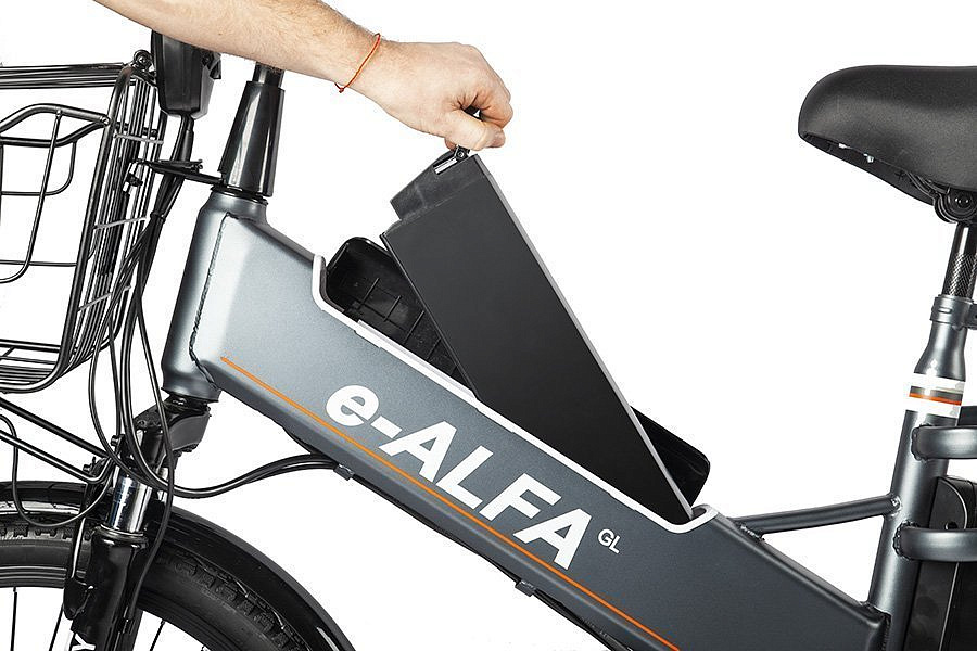 Электровелосипед GREEN CITY e-ALFA GL (Сине-серый матовый-2394)