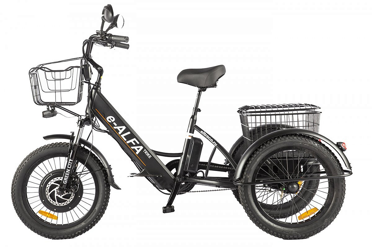 Трицикл GREEN CITY e-ALFA Trike (темно-серый-2585)