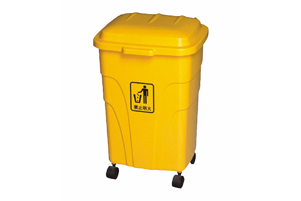 Бак для мусора на колесах с крышкой 70 л,желтый