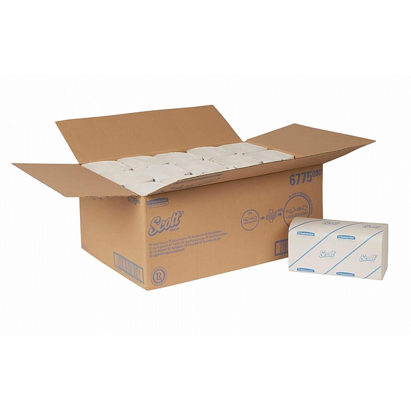 Бумажные полотенца Kimberly-Clark   в пачках Scott® белые однослойные (15 пачек х 320 листов)