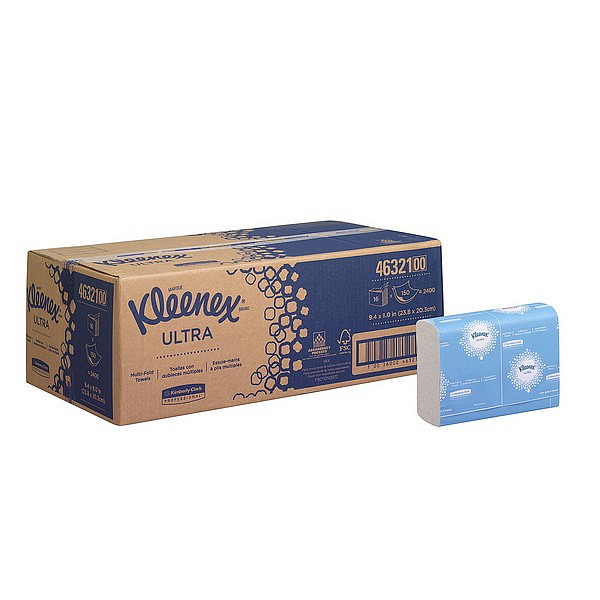 Бумажные полотенца Kimberly-Clark  в пачках Kleenex® Ultra MultiFold белые двухслойные (16 пачек х 150 листов)