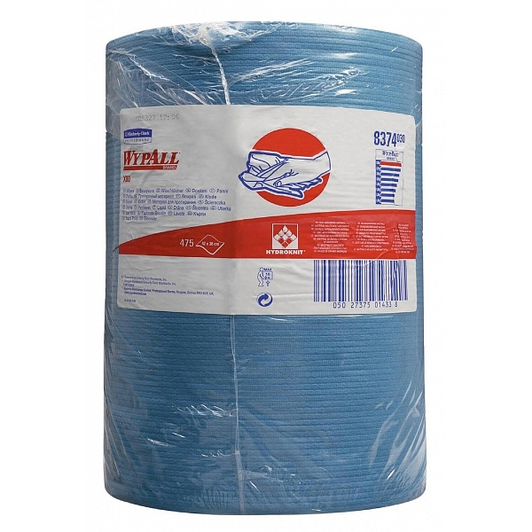 Салфетки Kimberly-Clark WYPALL* X80 - Большой рулон / Голубой/ синий
