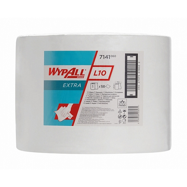 Протирочные салфетки Kimberly-Clark Wypall L10 extra - Большой рулон / Белый