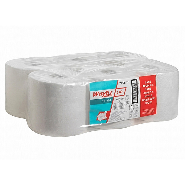 Протирочные салфетки Kimberly-Clark Wypall L10 extra - Рулон с контролируемой подачей / Белый