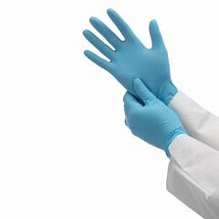 Нитриловые перчатки Kimberly-Clark KleenGuard® G10 Blue Nitrile - 24см, единый дизайн для обеих рук / Синий / XS