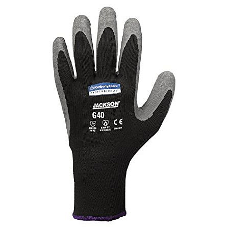 Перчатки Kimberly-Clark  KleenGuard® G40  с латексным покрытием - Индивидуальный дизайн для левой и правой руки / Серый и черный /