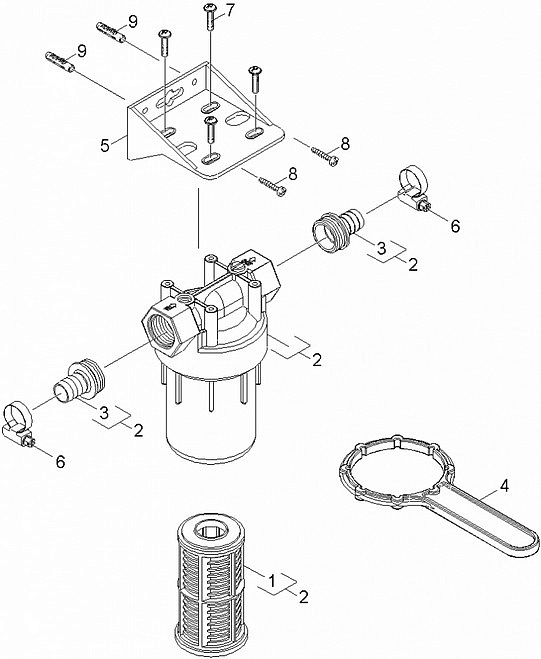 Монтажные комплекты для моек высокого давления Karcher Монтажный комплект водяного фильтра