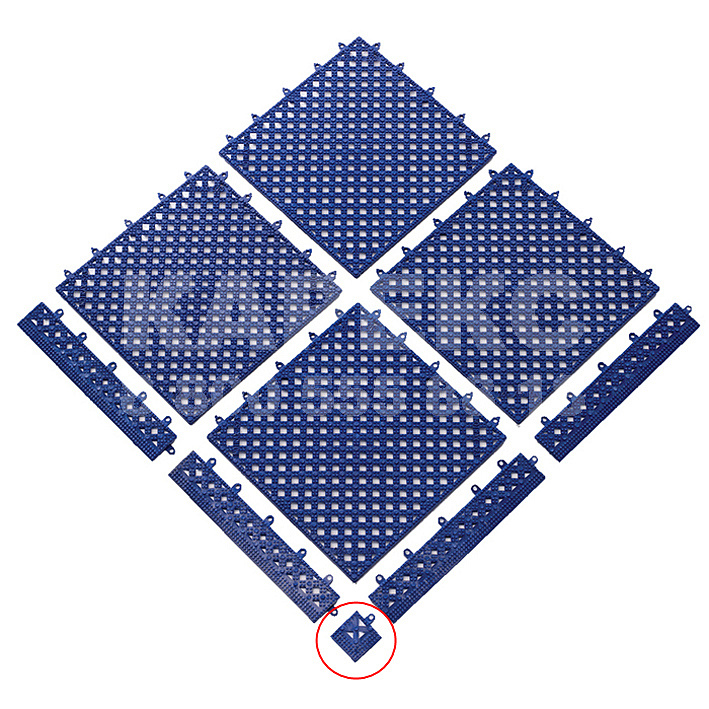 Аксессуары для индустриальных напольных покрытий NOTRAX Уголок модульное покрытие Modular Lok-Tyle, 5,08 см х 5,08 см, синее