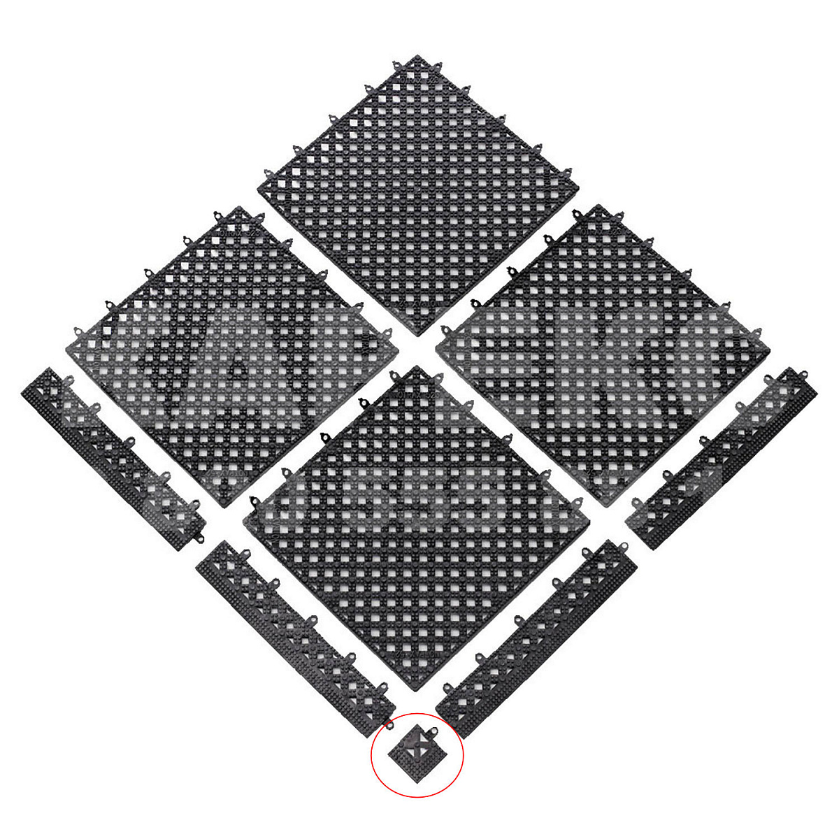 Аксессуары для индустриальных напольных покрытий NOTRAX Уголок модульное Modular Lok-Tyle, 5,08 см х 5,08 см, черное