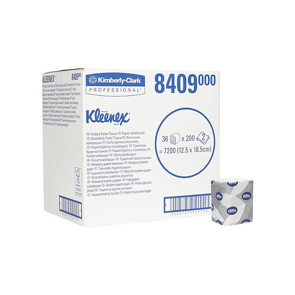 Туалетная бумага Kimberly-Clark Professional  в пачках Kleenex двухслойная (36 пачек x 200 листов)