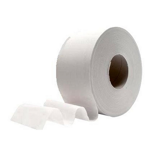 Туалетная бумага Kimberly-Clark Professional  в больших рулонах Unbranded Mini Jumbo белая двухслойная (12 рулонов x 200 метров)