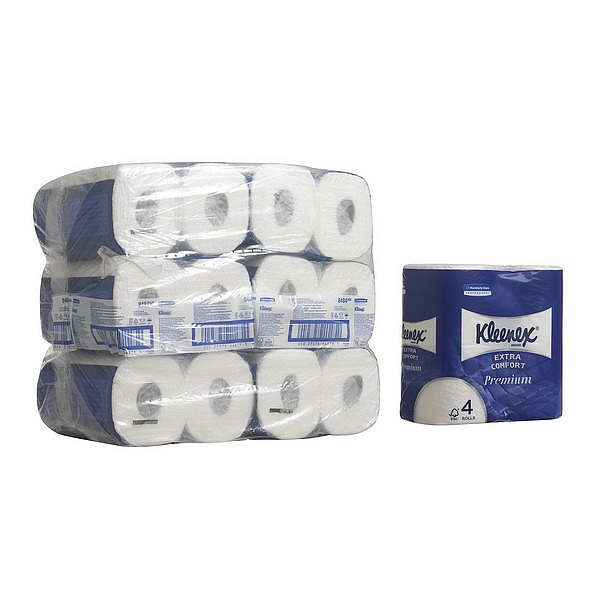 Туалетная бумага Kimberly-Clark Professional  в стандартных рулонах Kleenex Premium Extra Comfort четырёхслойная (24 рулона х 19,2 метра)