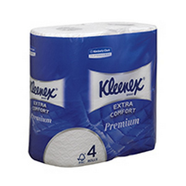 Туалетная бумага Kimberly-Clark Professional  в стандартных рулонах Kleenex Premium Extra Comfort четырёхслойная (24 рулона х 19,2 метра)