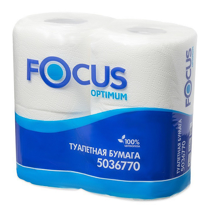 Туалетная бумага Focus Optimum двухслойная (14 пачки х 4 рулона)