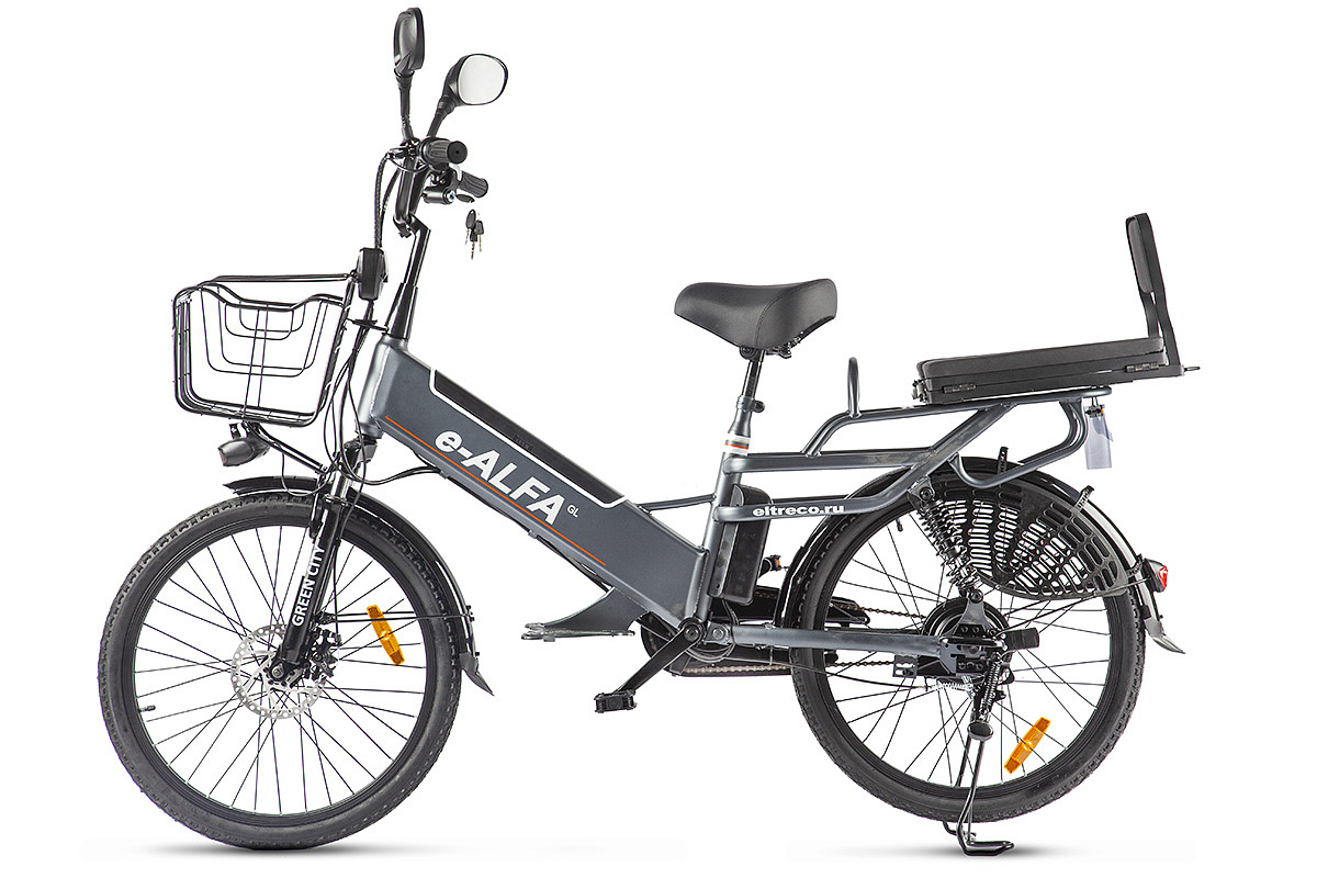 Велогибрид GREEN CITY e-ALFA GL (Серебристый-2389)