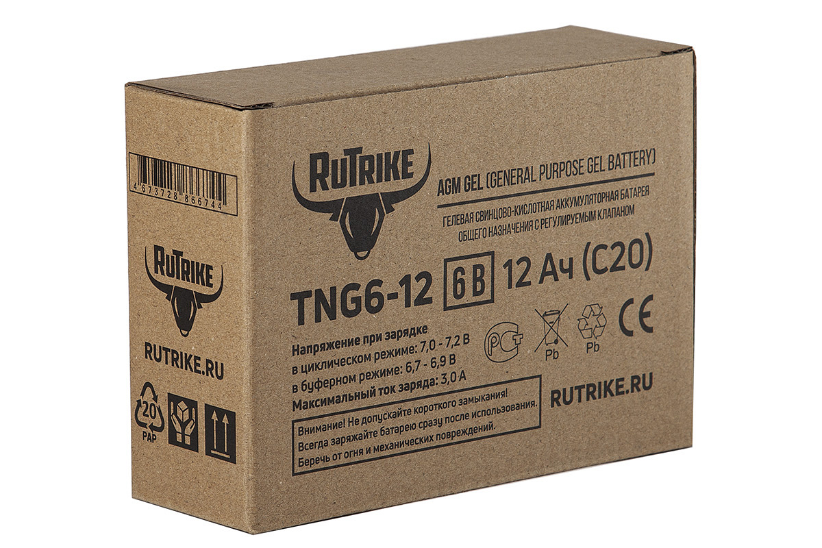 Аккумуляторная батарея RuTrike TNG6-12 (6V12A/H C20)