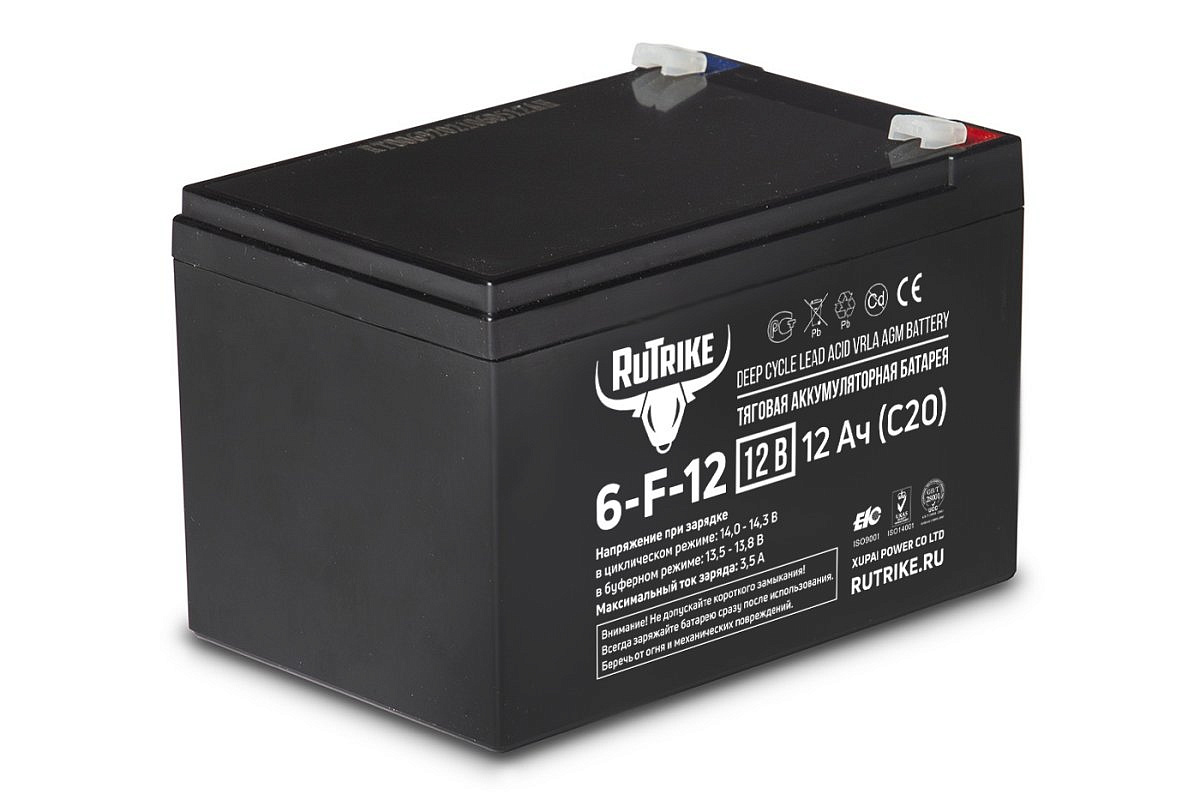 Тяговый аккумулятор RuTrike 6-F-12 (12V12A/H C20)