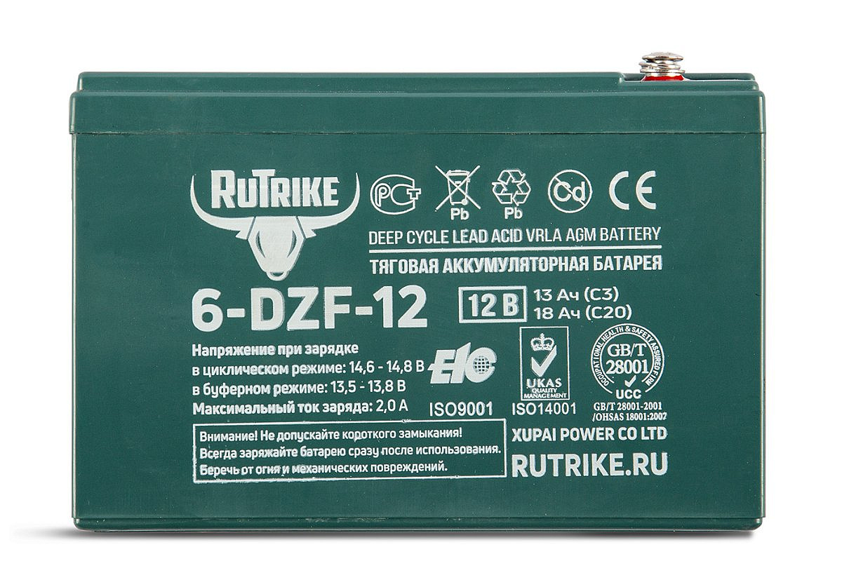 Тяговый аккумулятор RuTrike 6-DZF-12 (12V13A/H C3)