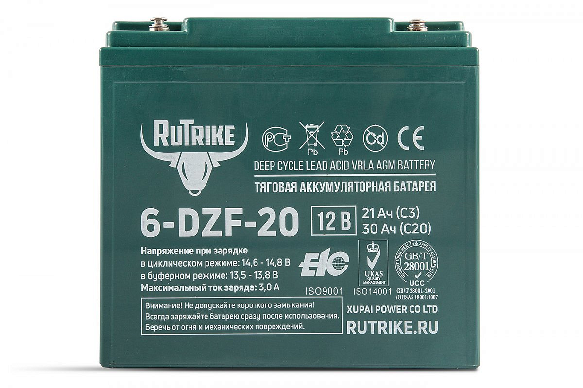Тяговый аккумулятор RuTrike 6-DZF-20 (12V20A/H C2)