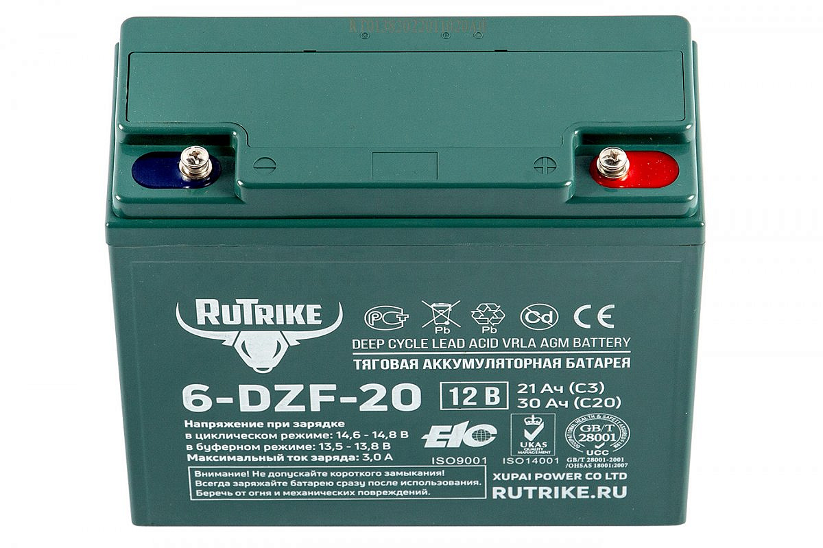 Тяговый аккумулятор RuTrike 6-DZF-20 (12V20A/H C2)