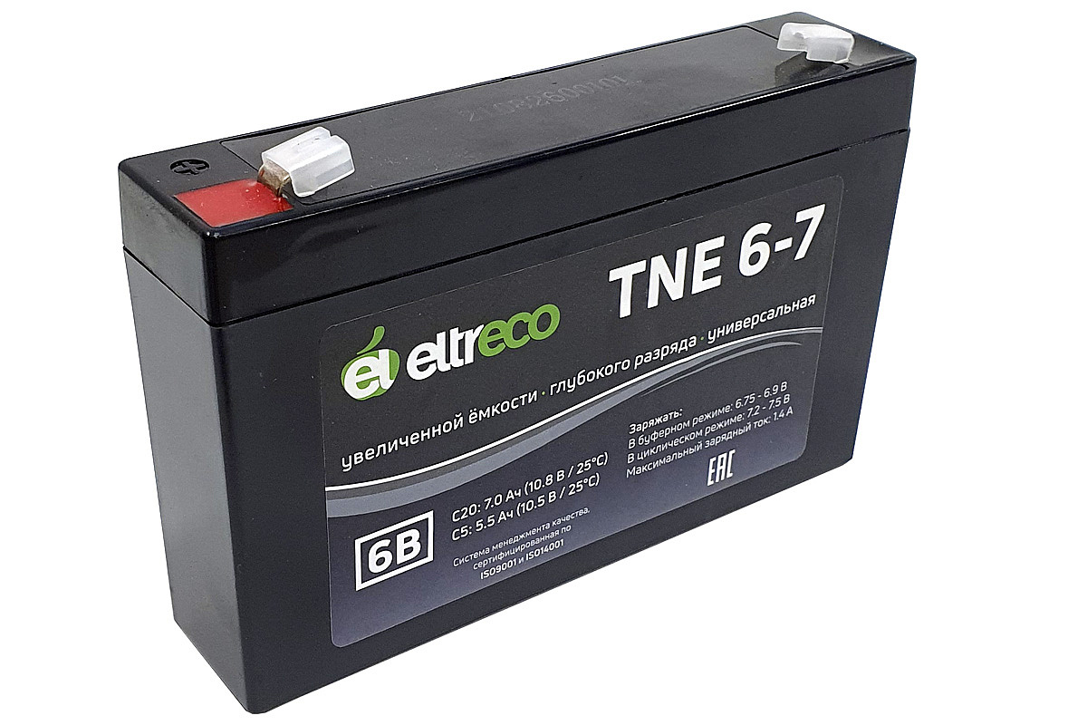 Тяговый аккумулятор Eltreco TNE6-7 (6V7A/H C20)