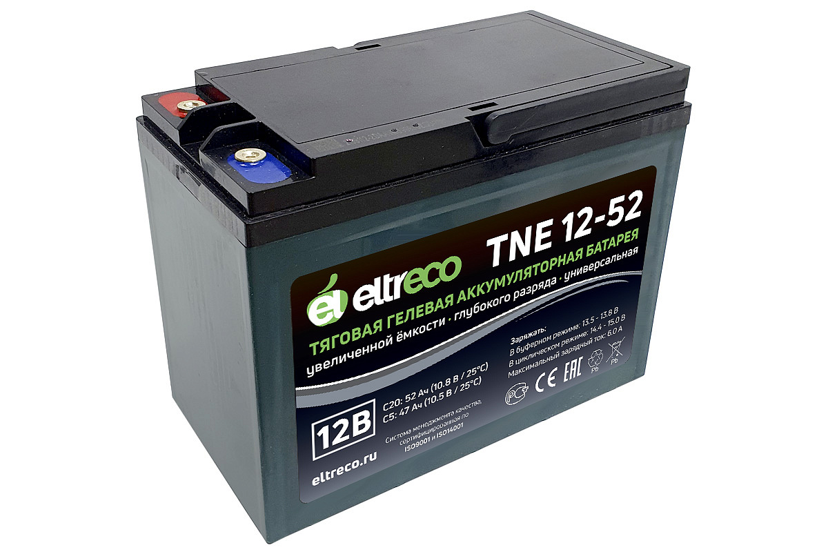 Тяговый аккумулятор Eltreco TNE12-52 (12V45A/H C3)