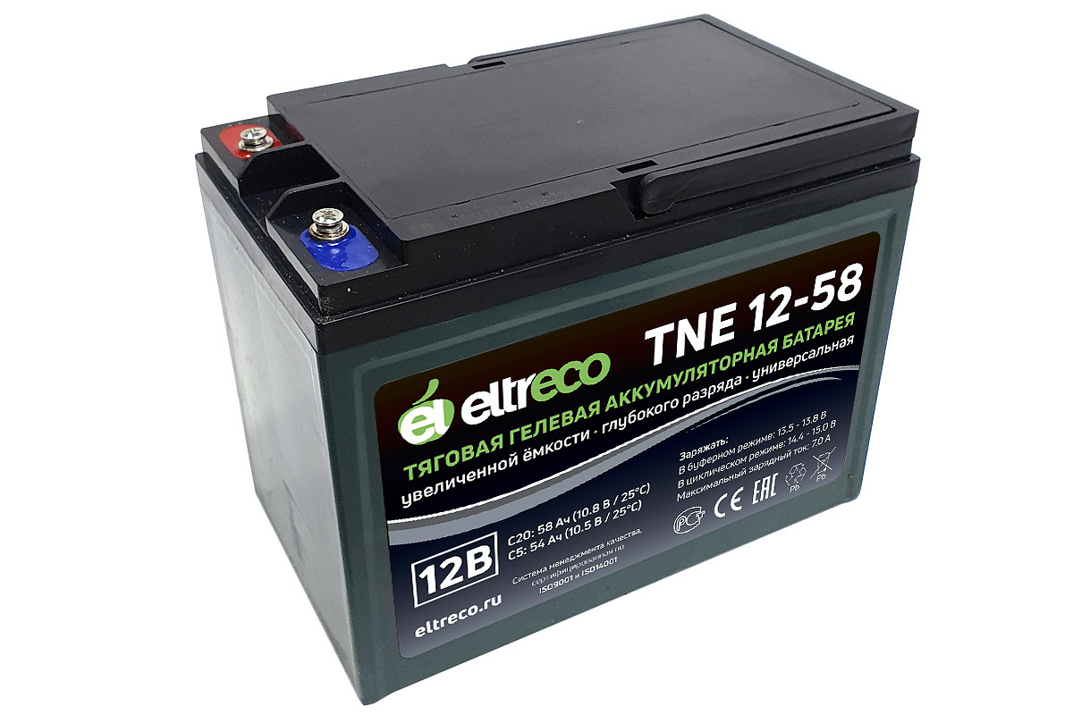 Тяговый аккумулятор Eltreco TNE12-58 (12V52A/H C3)