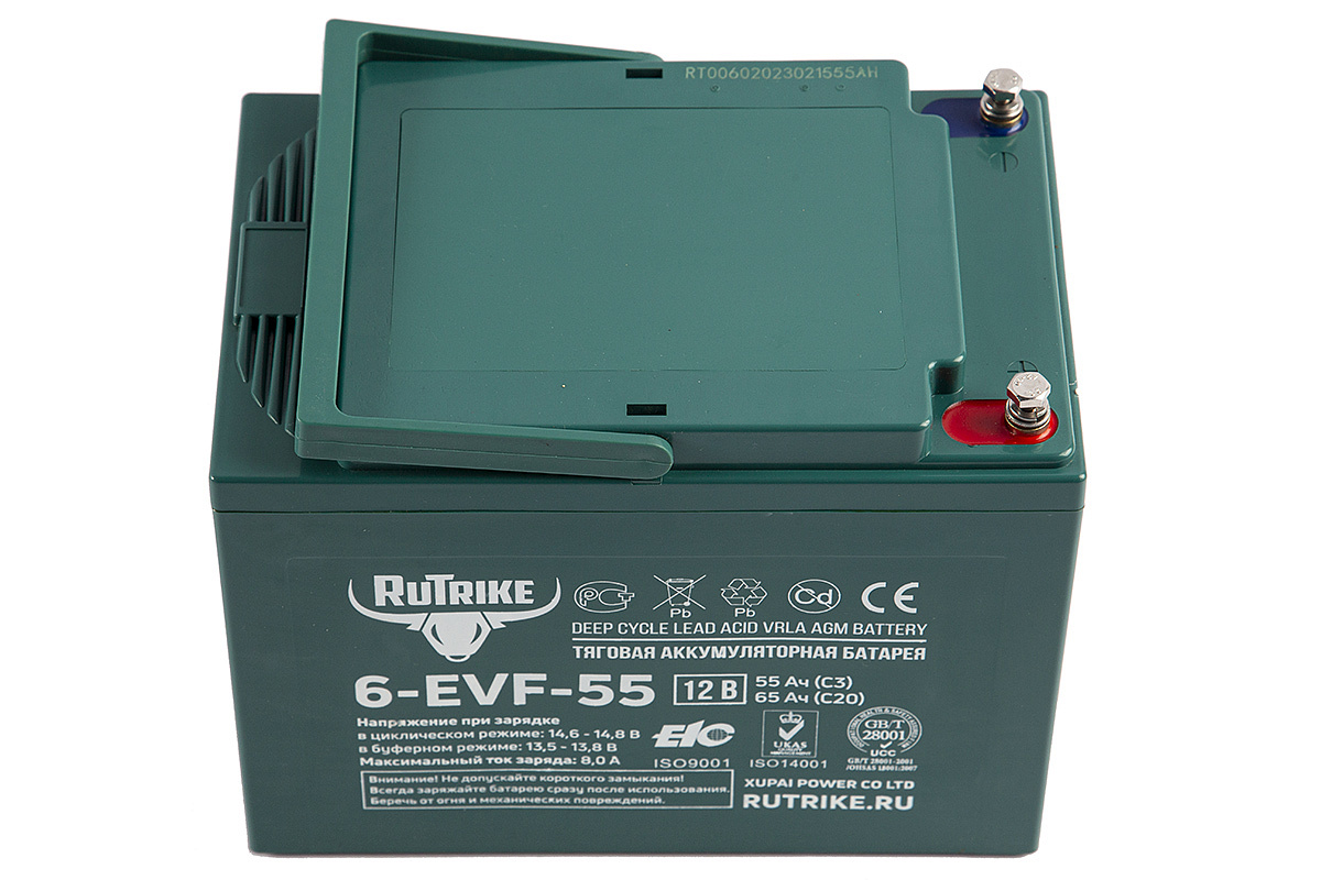 Тяговый аккумулятор RuTrike 6-EVF-55 (12V55A/H C3)