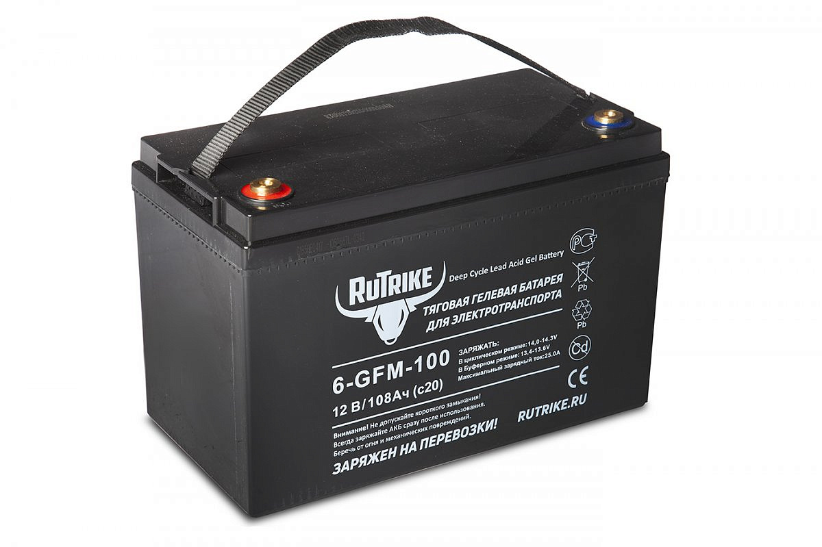 Тяговый аккумулятор RuTrike 6-GFM-100 (12V108A/H C20)