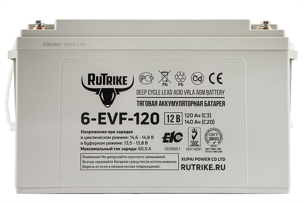 Тяговый аккумулятор RuTrike 6-EVF-120 (12V120A/H C3)