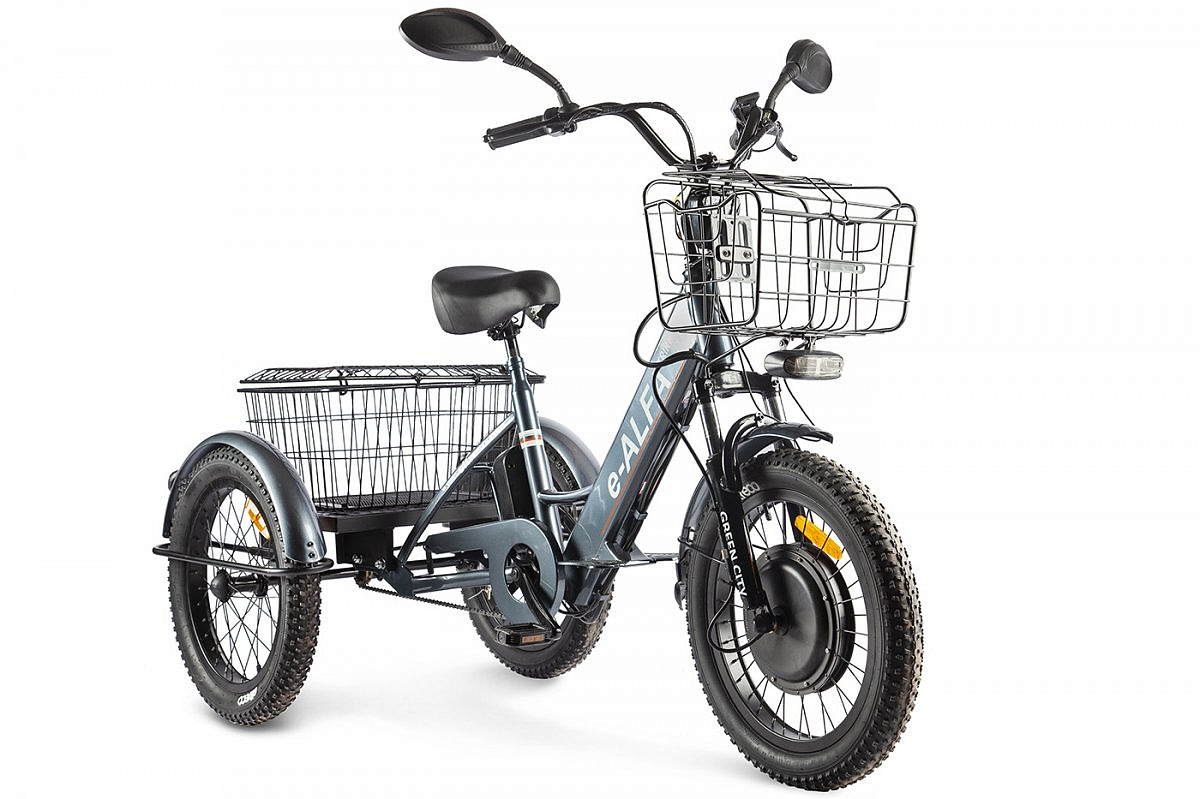 Трицикл GREEN CITY e-ALFA Trike (темно-серый-2585)