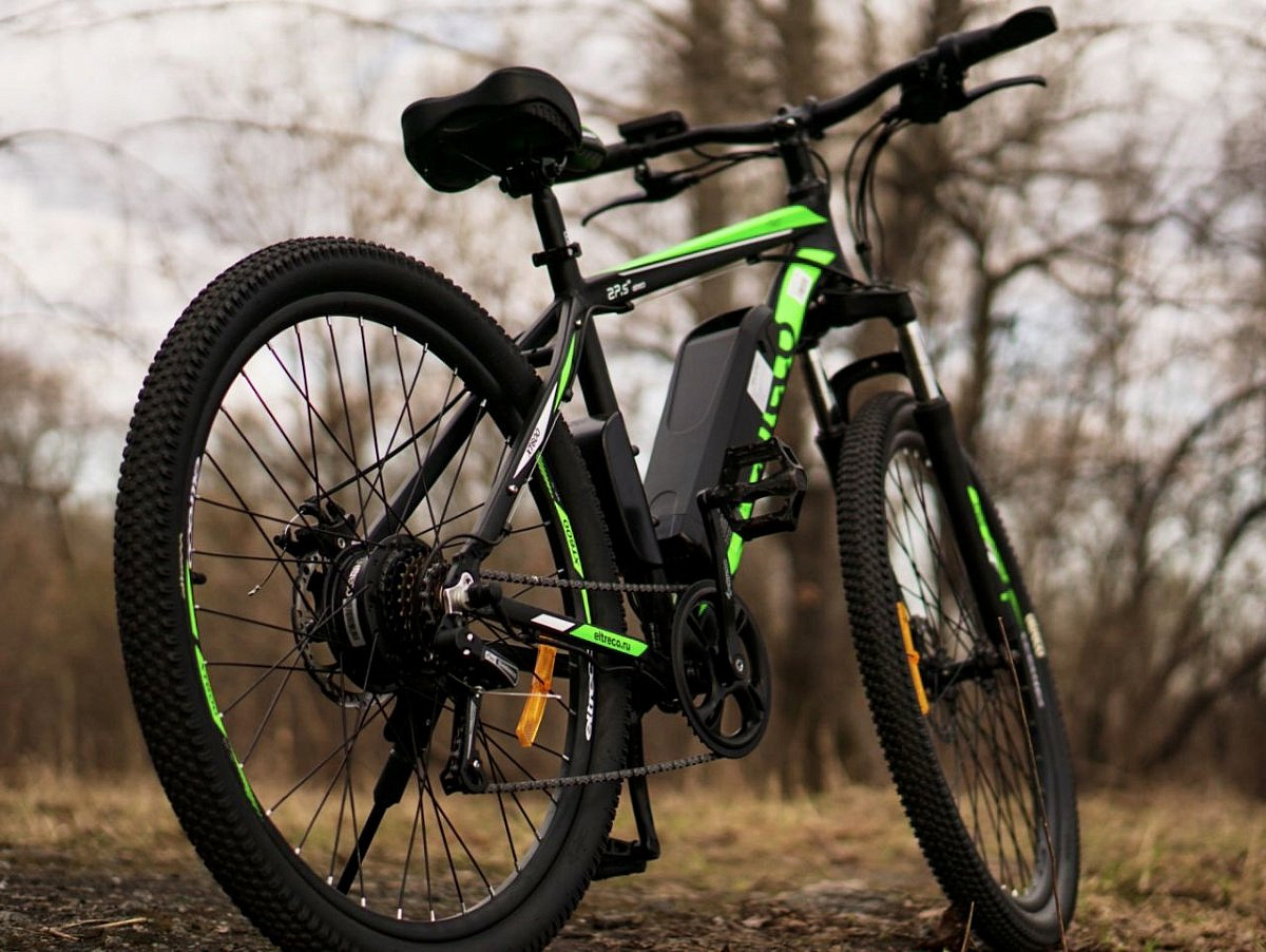 Электровелосипед Eltreco XT 600 (Черно-зеленый-2130)