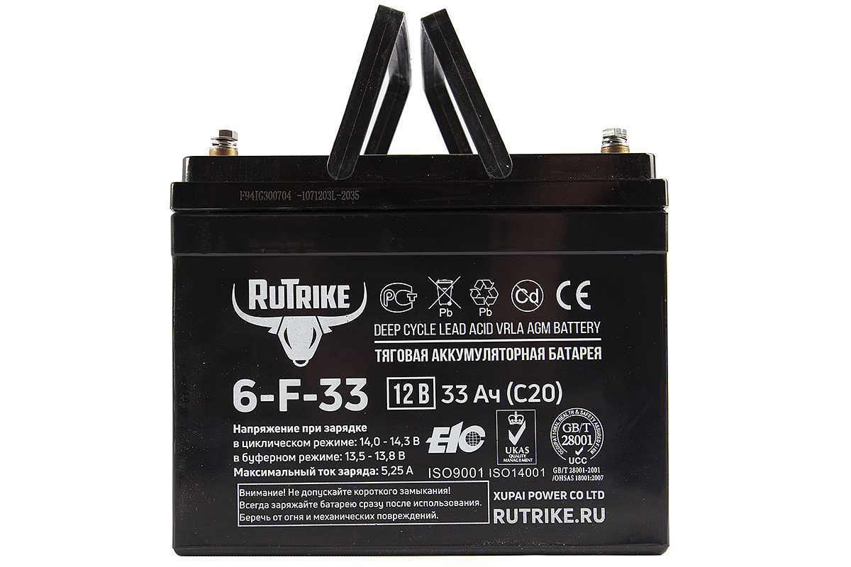 Аккумулятор RuTrike 6-F-33 (12V33A/H C20)