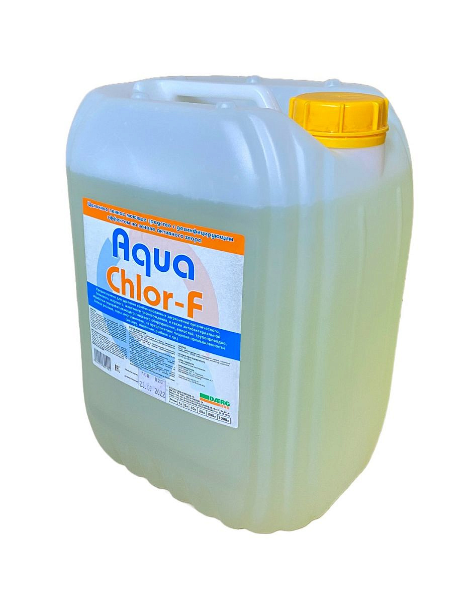 Щелочное пенное моющее средство с хлором Aqua Chlor-F 10л (крышка с клапаном)