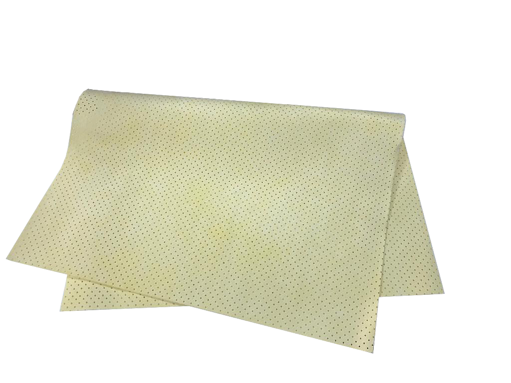 Искусственная замша, перфорированная желтая 40х55, 250 gsm
