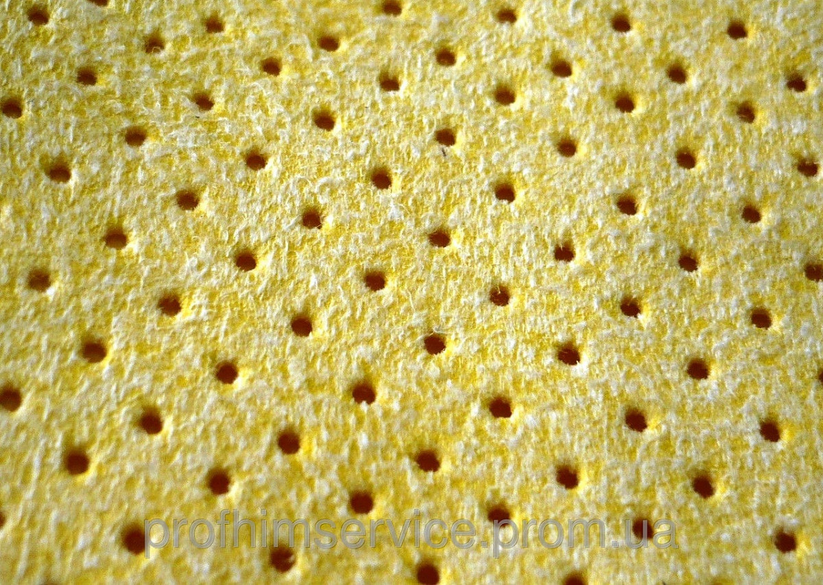 Искусственная замша, перфорированная желтая 40х55, 250 gsm