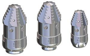 Форсунка каналопромывочная с роторной фрезой сопло 30; вход 1/2"г; бой 6Rх4S