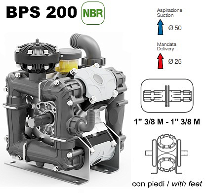 Насос мембранный Comet® серия ВPS200 (199 л/мин; 20 бар); вал ВОМ 1"3/8