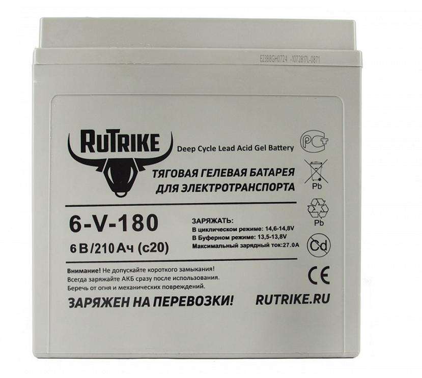 RuTrike 3-EVF-180 (6V180A/H C3) - гелевый тяговый аккумулятор