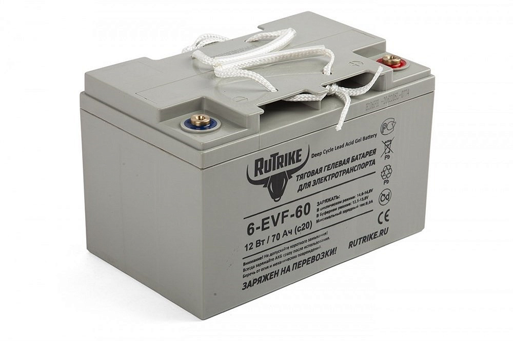 RuTrike 6-EVF-60 (12V60A/H C3) - гелевый тяговый аккумулятор