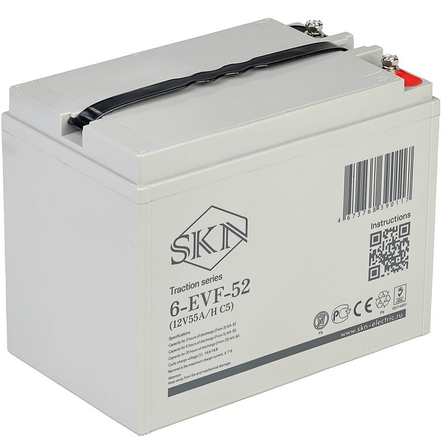SKN 6-EVF-52 - тяговый аккумулятор (12V55A/H C5)