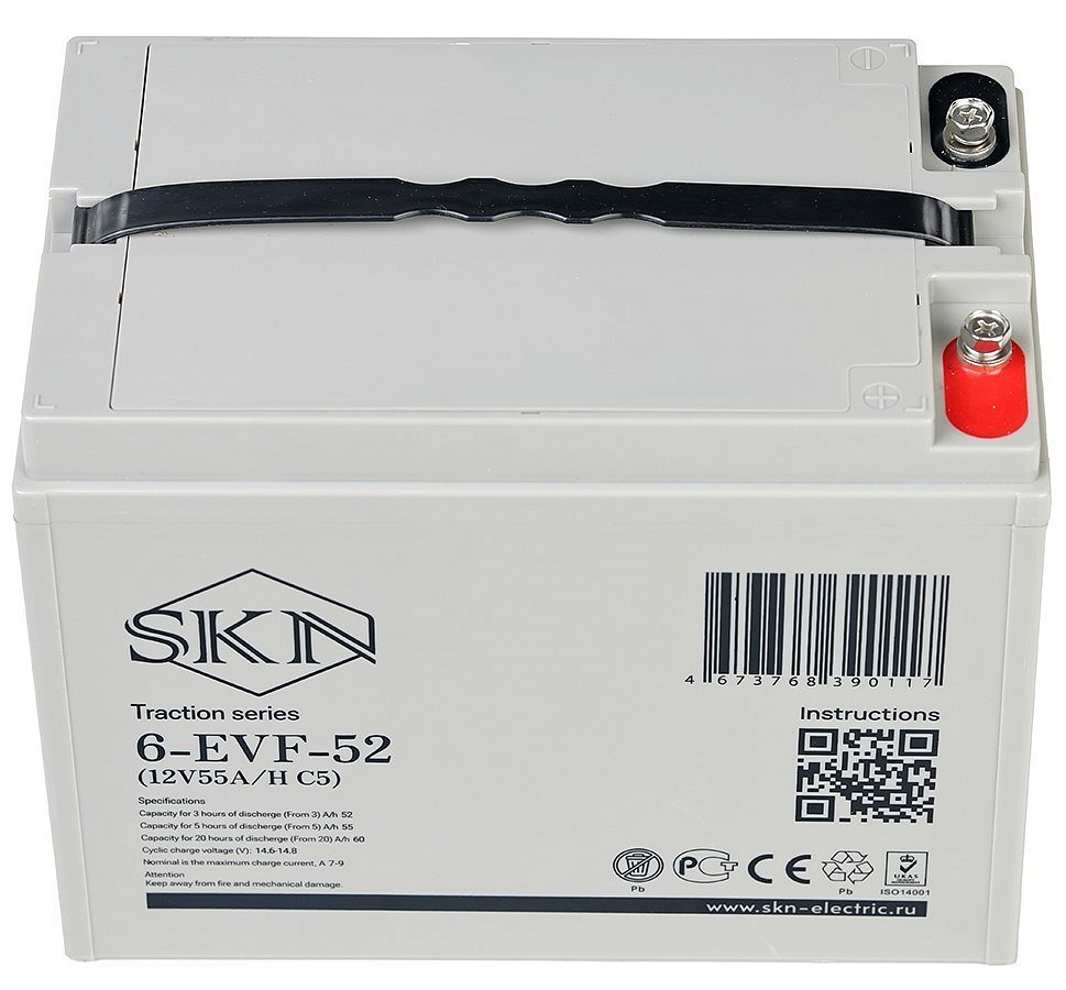 SKN 6-EVF-52 - тяговый аккумулятор (12V55A/H C5)