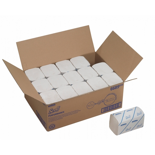 Бумажные полотенца Kimberly-Clark   в пачках Scott® Perfomance белые однослойные (15 пачек х 274 листов)