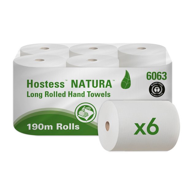 Бумажные полотенца Kimberly-Clark   в рулонах Hostess Natura серые однослойные (6 рулонов x 180 метров)