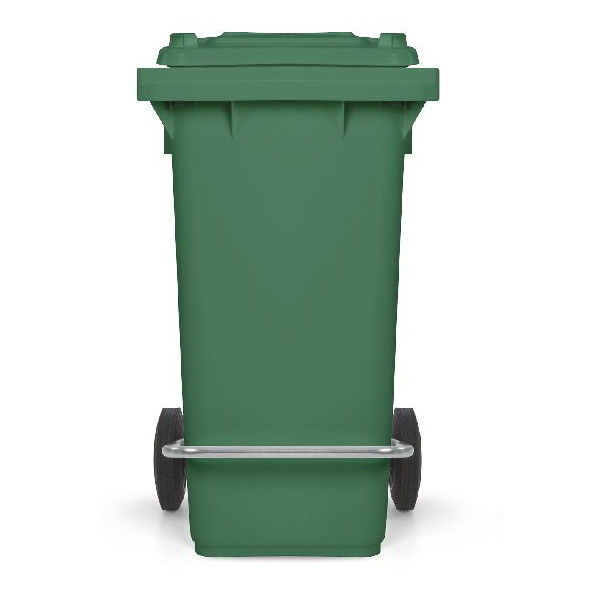 Контейнер для мусора TTS зеленый, 240 л, с педалью
