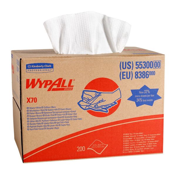 Салфетки Kimberly-Clark Wypall X70 - Упаковка BRAG* Box / Белый