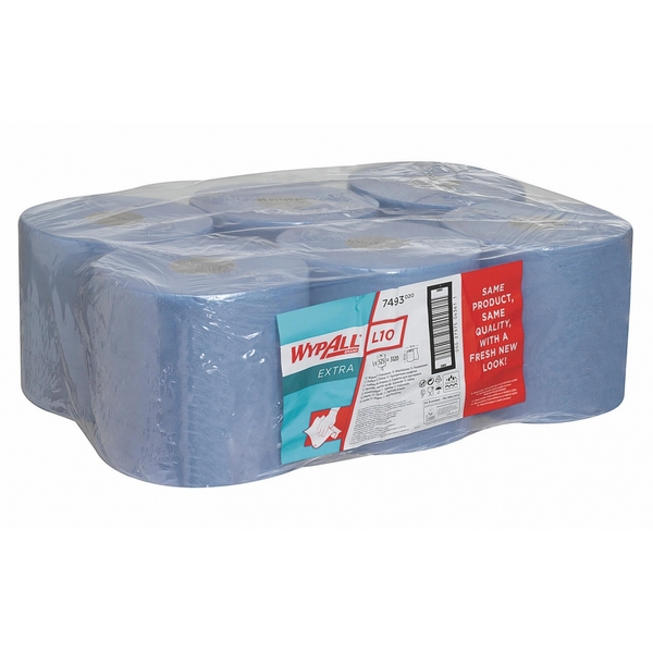 Протирочные салфетки Kimberly-Clark Wypall L10 extra - Рулон с центральной подачей / Синий