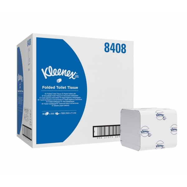Туалетная бумага Kimberly-Clark Professional в пачках Kleenex Ultra двухслойная с логотипом (36 пачек х 200 листов)